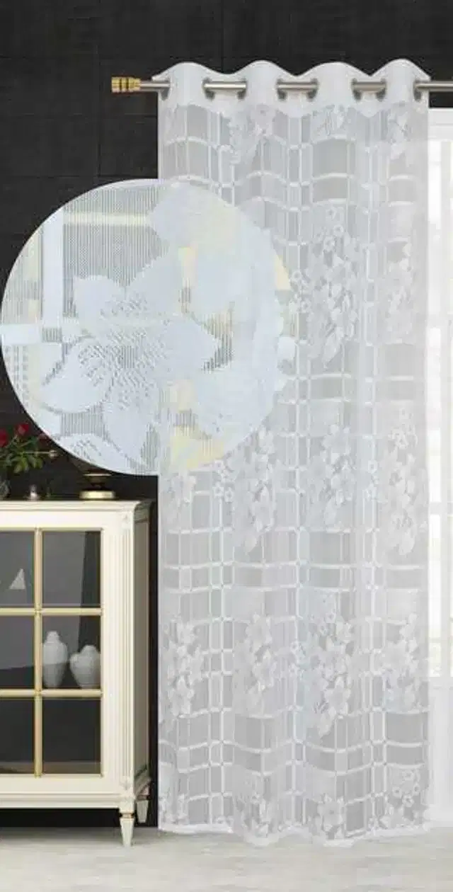 Window Curtain, White, 4X5 Feet