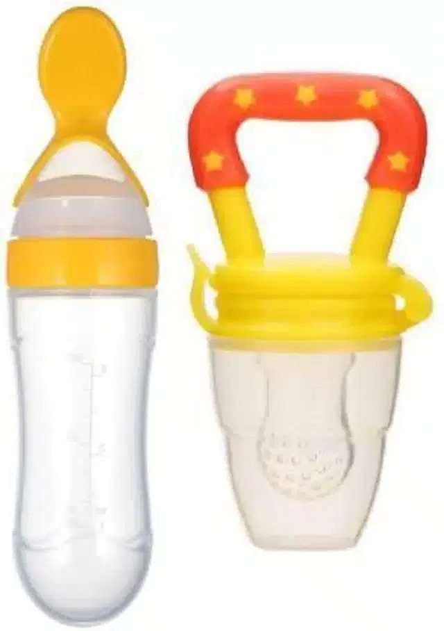 Silicone Food & Fruit Feeder for Kids, Multicolor, Set of 2