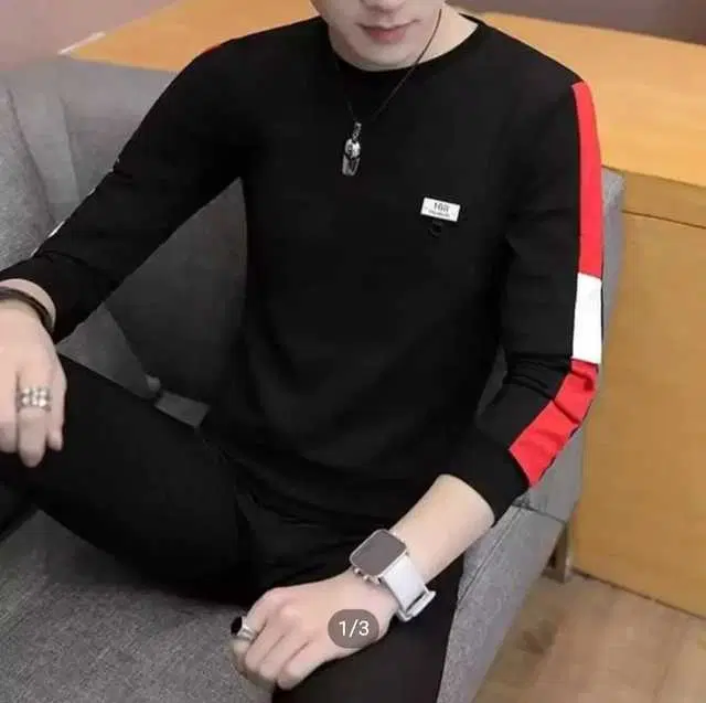 Best Hot Selling Cotton Blend Full Sleeves T-Shirt For Men (Black, M) (R-127)