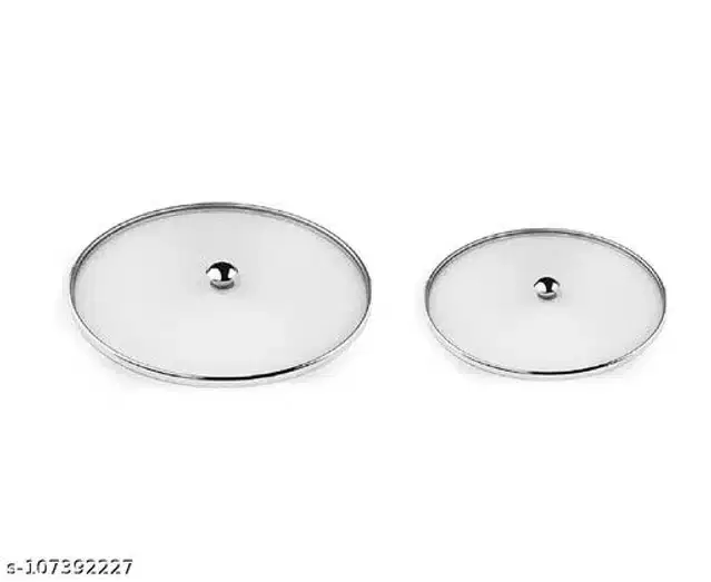Metal Net Lids, Silver, Set of 2