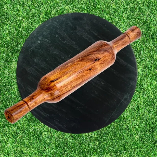 Marble Roti Rolling Pin & Board, Multicolor, 9 inches