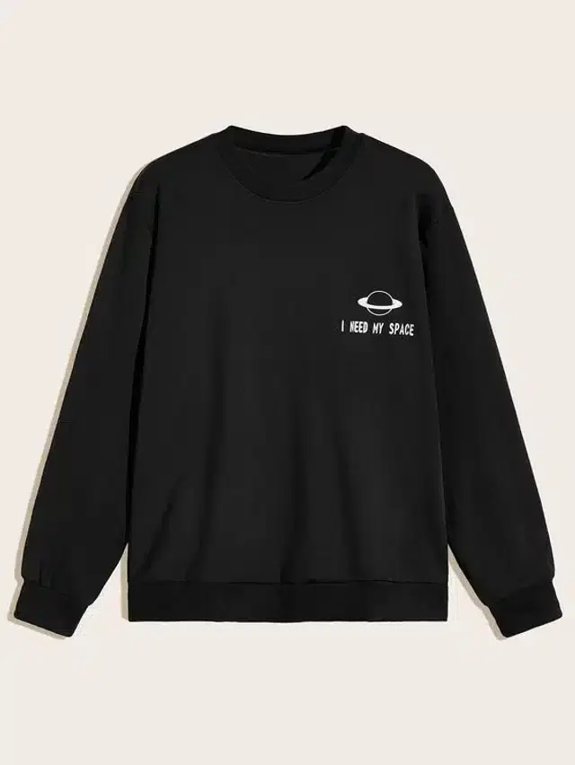 Fleece Full Sleeves Sweatshirt for Women (Black, S)