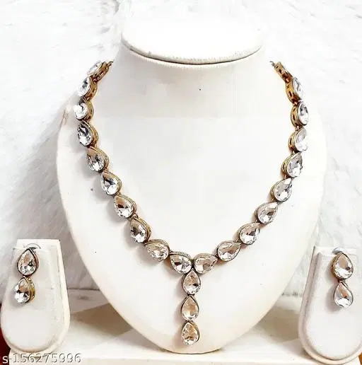 Beautiful Kundan Necklace for Women & Girls, White