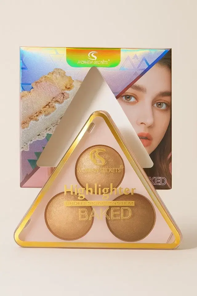 3-In-1 Baked Blusher & Highlighter Palette (Shade 03) (Pack Of 1)