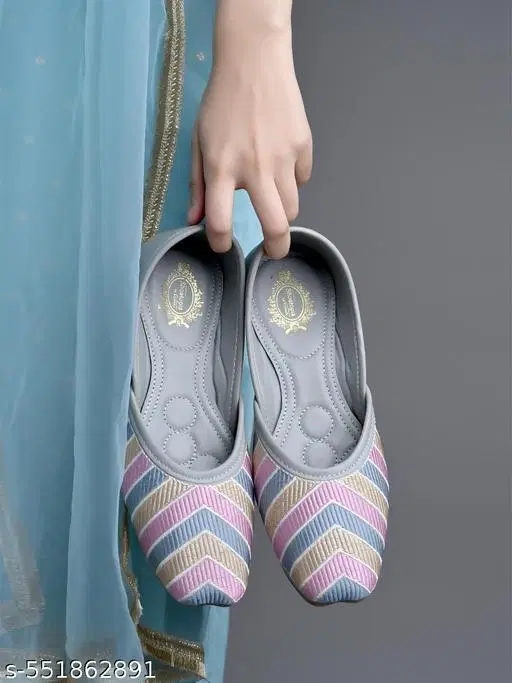 Shoetopia Solid Synthetic Ballerinas (Grey, 11 to 12 Years)