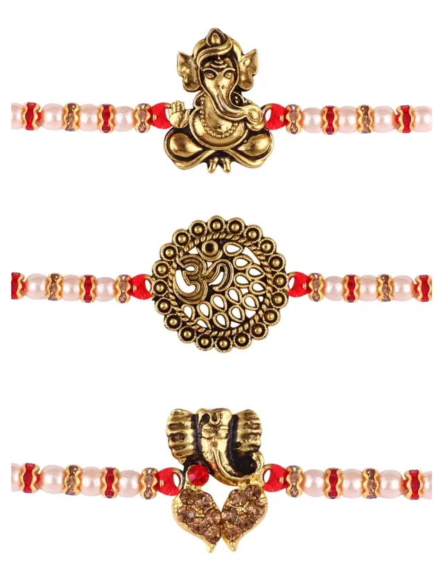Designer Rakhi for Rakshabandhan, Multicolor, Pack of 3