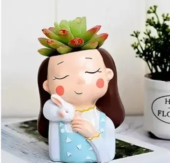 Resin Plant Pot for Home Decoration, Multicolor