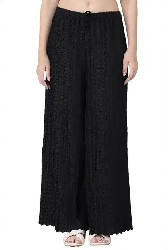 Stylish Palazzo for Women, Black (XL)