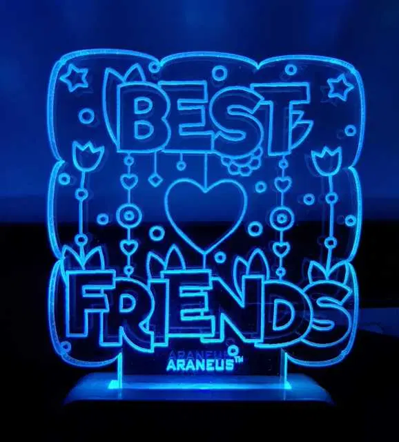 Unicept Best Friends 3D Illusion LED 7 Color Changing Night Lamp, Multicolor, NE-76