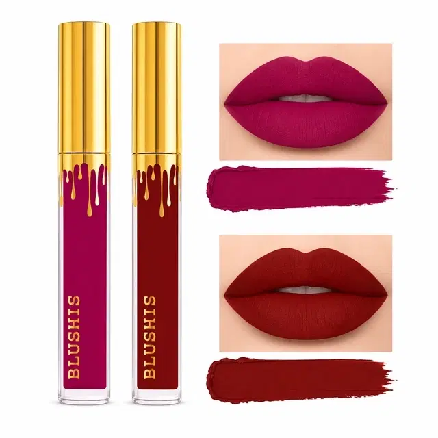 High Definition Non Transfer Smudge Proof Liquid Lipstick, Light Nude, Matte Maroon, 12 ml