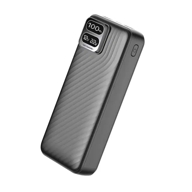 Intex Strong Storm 20k Poly 20000mAh Power Bank With 22.5w Fast Charging, Pd & Qc Support, Type-C Input/Output, Dual Usb Ports, Digital Display, Multi-Protection Portable Charger (Black)