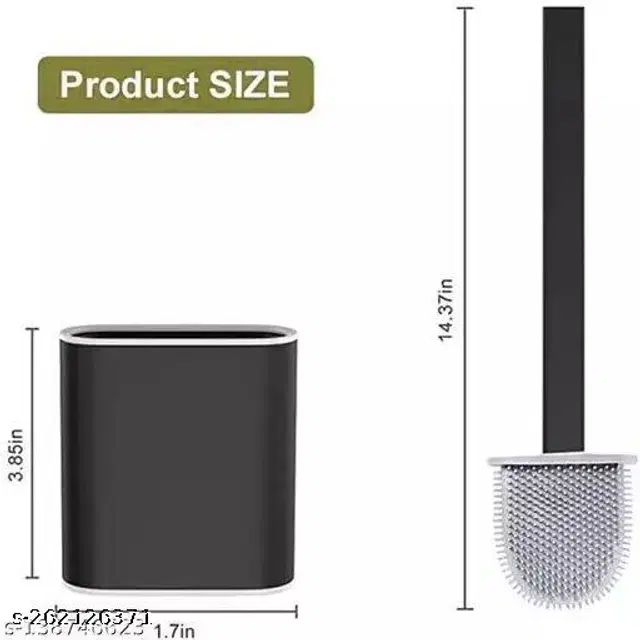 Silicone Toilet Brush with Holder Stand, Multicolor