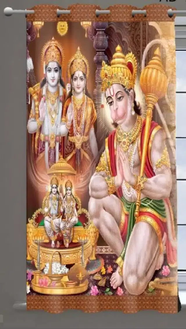 Polyester Room Darkening Window Curtain Curtain, Multicolor, 4x7 feet