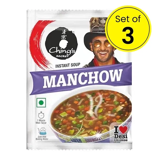 Ching's Instant Manchow Soup 3X12 g (Pack Of 3)