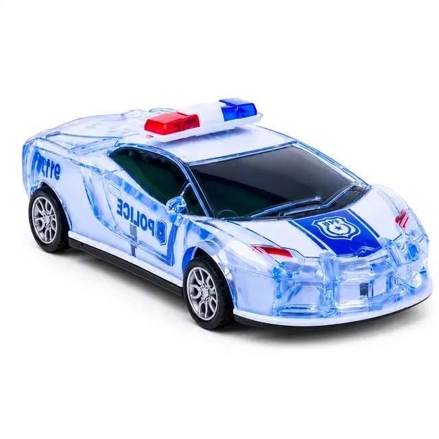 Push and Go Police Car Toy with Lights & Music [Multicolor]
