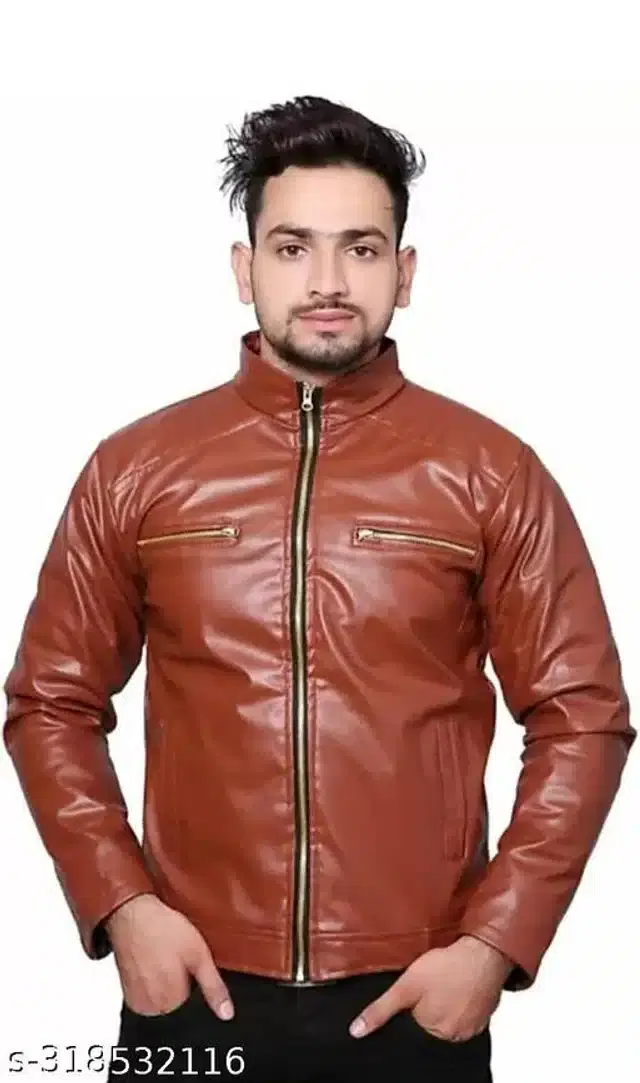 Full Sleeves Jacket for Men (Brown, M)