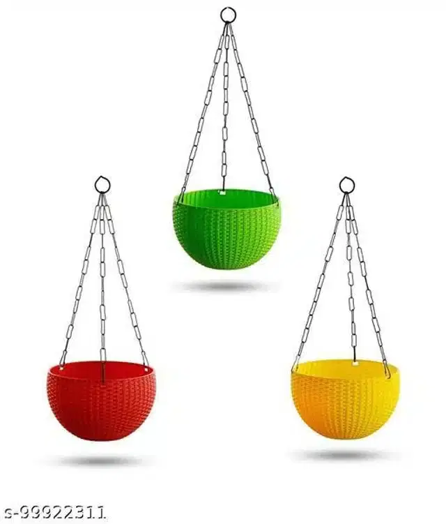 Hanging Planter for Home, Pack of 3, Multicolor