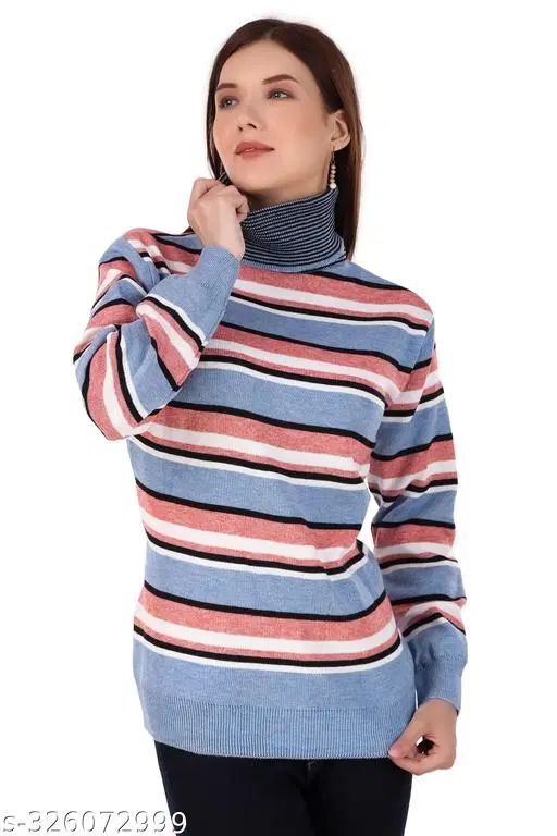 Acrylic Sweater for Women (Multicolor, M)