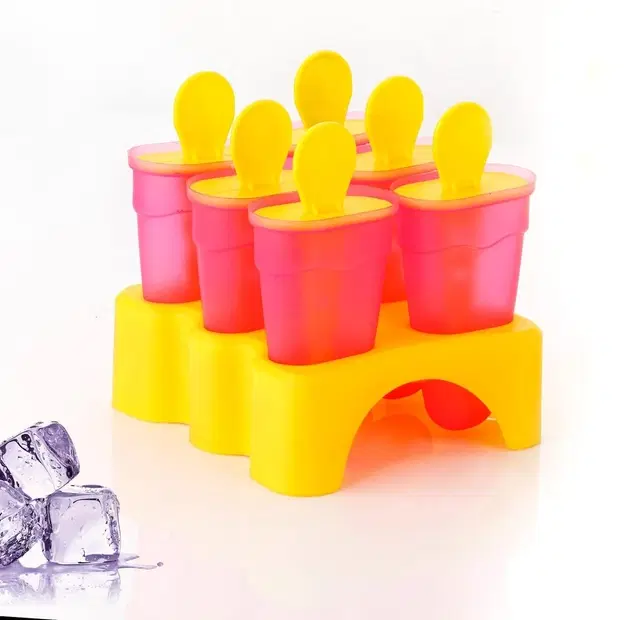 Plastic Ice Cream Mould, Pink & Yellow