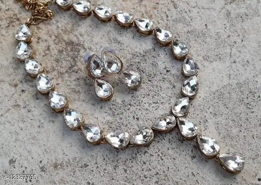 Beautiful Kundan Necklace for Women & Girls, White