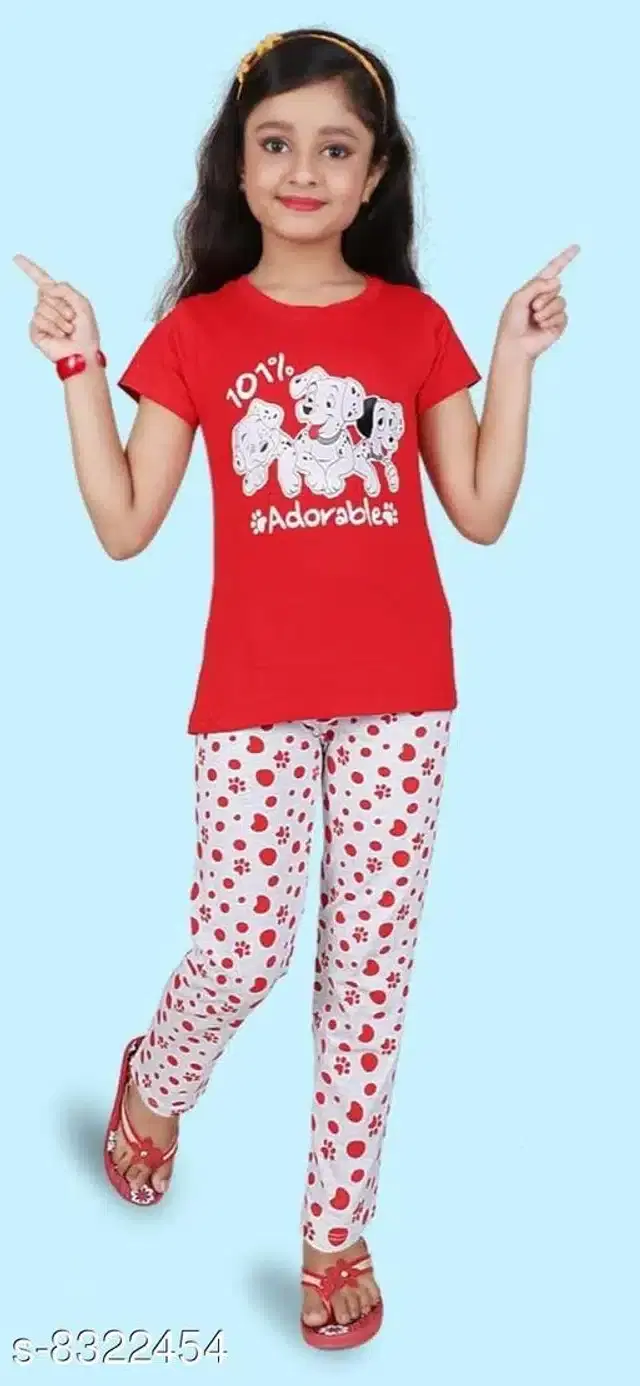 Nightsuit for Girls (Multicolor, 3-4 Years)