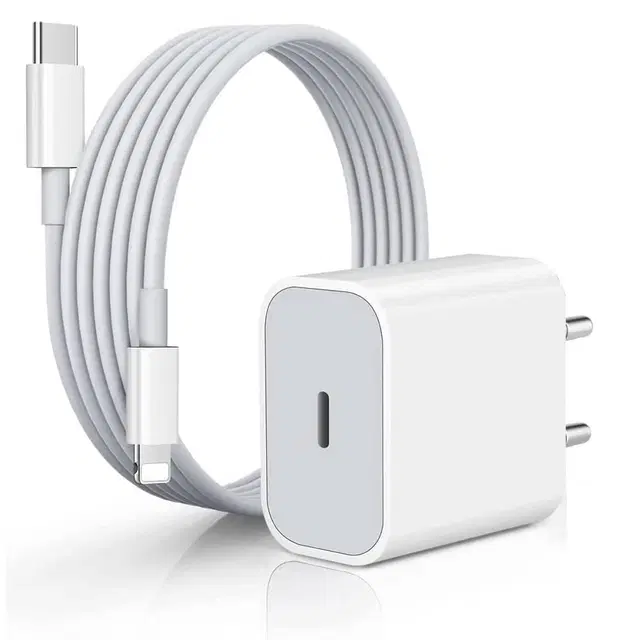 20 W Quick Charge 3 A Wall Charger for Mobile with Detachable Iphone Cable, White, Pack of 1