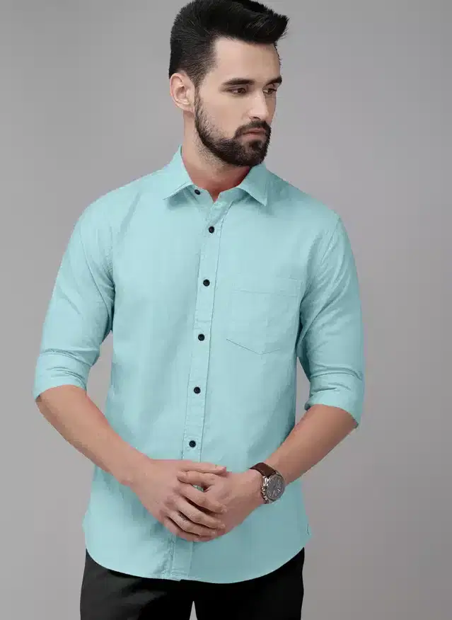 Full Sleeves Shirt for Men (Sea Green, M)