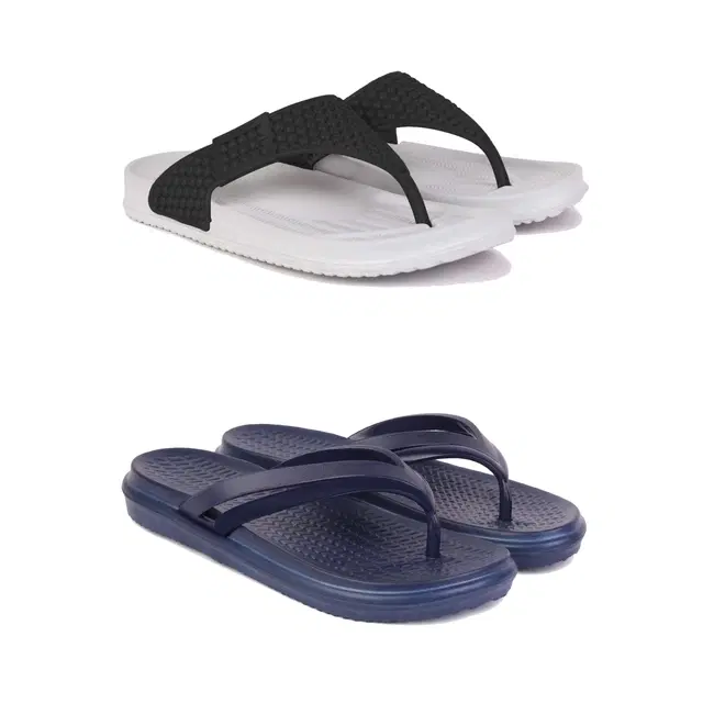 Slippers for Women, Pack of 2 (Multicolor, 6)