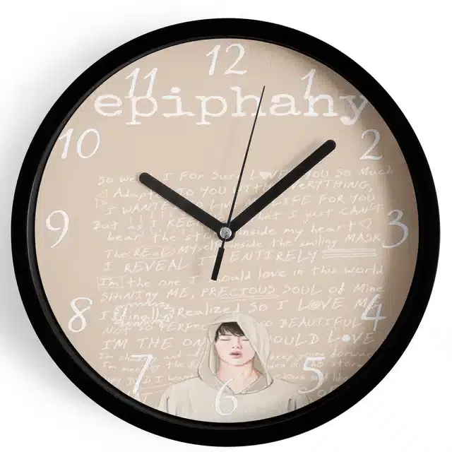 HD Printed Plastic Wall Clock, Multicolor, 10x10 Inches