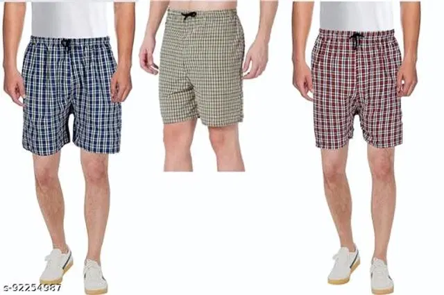 Cotton Shorts for Mens, Pack of 3 (Multicolor, 28)