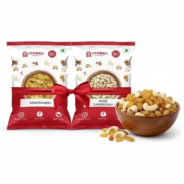 Citymall No.1 Combo (Whole Cashew/Kaju 450 g + Raisin/Kishmish 400 g)
