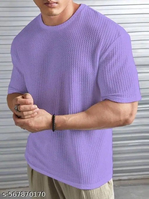 Cotton Blend T-shirt for Men, Purple (S)