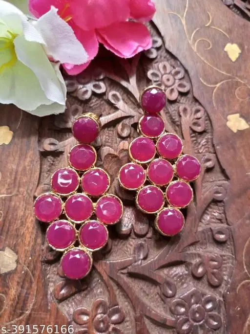 Alloy Kundan Earring for Women & Girls, White