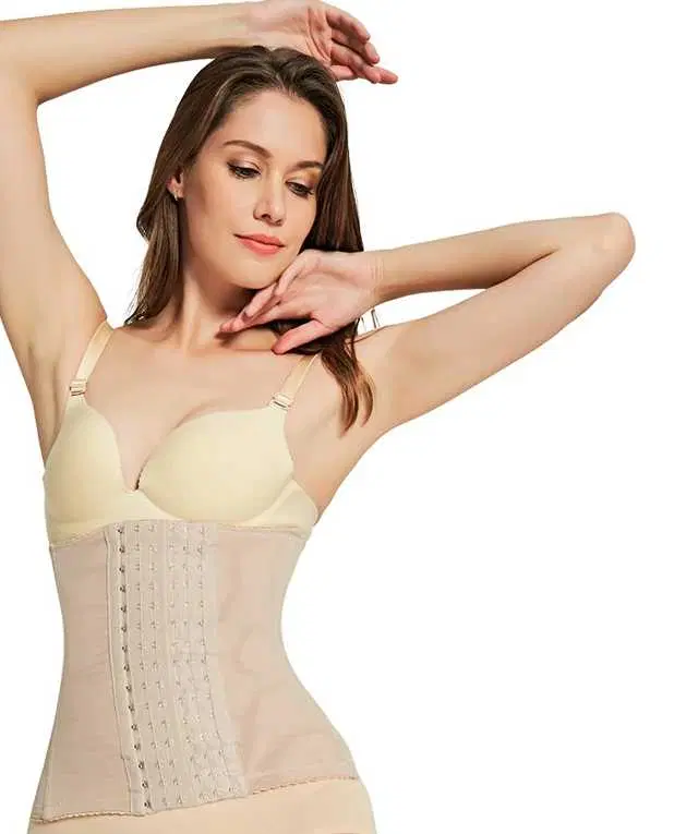 Air Breath Tummy Grip Belt Waist Trainer Trimmer and Slimming Corset 3 Hooks Girdle with Wire Support (S5)