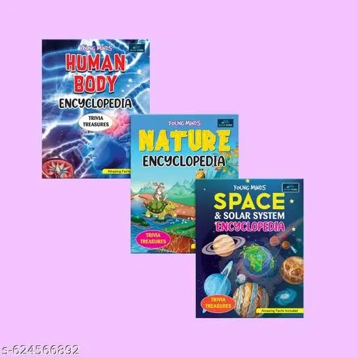 Space, Human Body & Nature Educational Books for Children, Set of 3