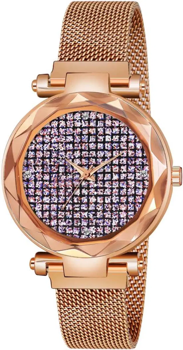 Metal Strap Analog Watch for Women & Girls (Multicolor)