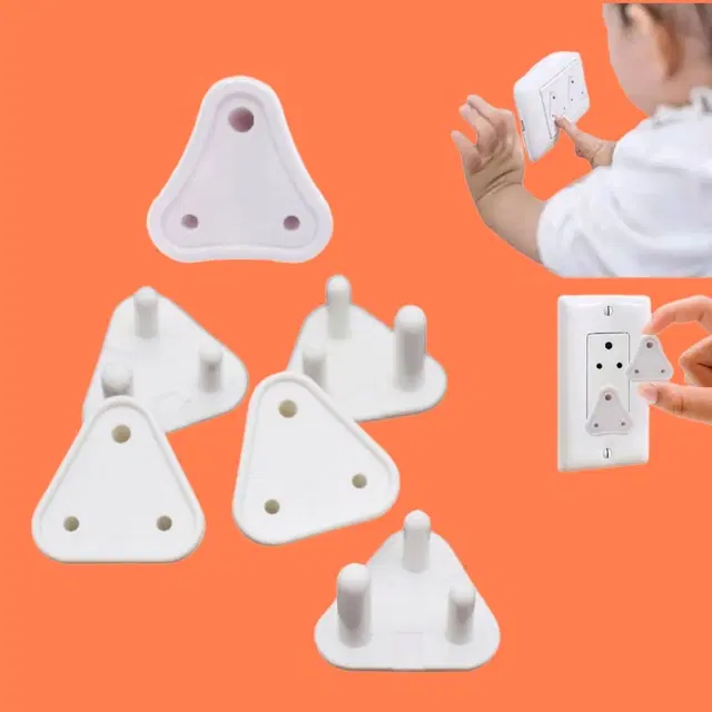Child Safety Electric Socket Plug Guards, White, Pack of 6