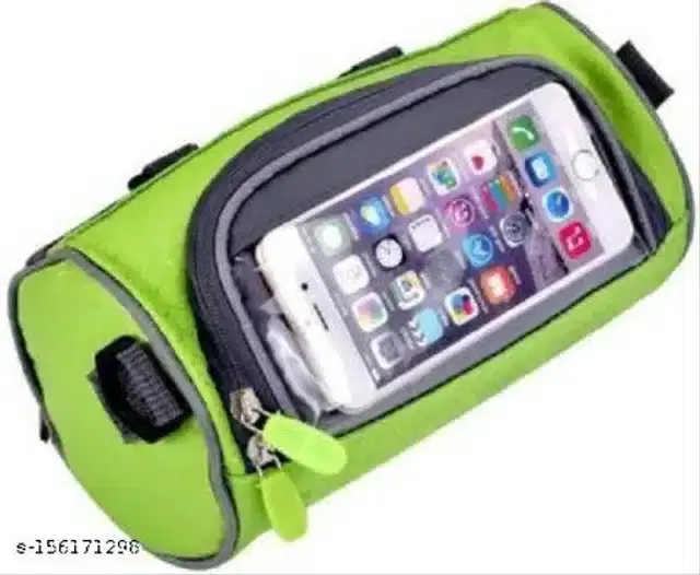 PVC Waterproof Bicycle Phone Holder cum Bag, Green