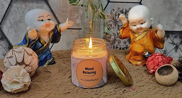 Floish Decor Premium Cinnamon Scented Mood Relaxing Candle