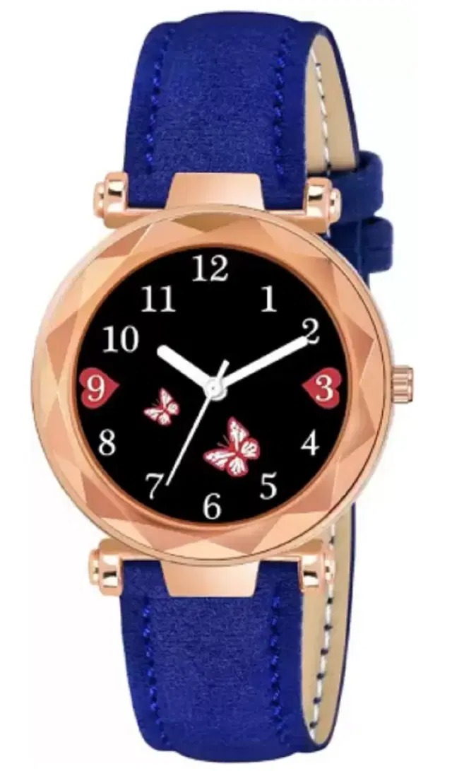 Leather Strap Analog Watch for Women & Girls (Multicolor)