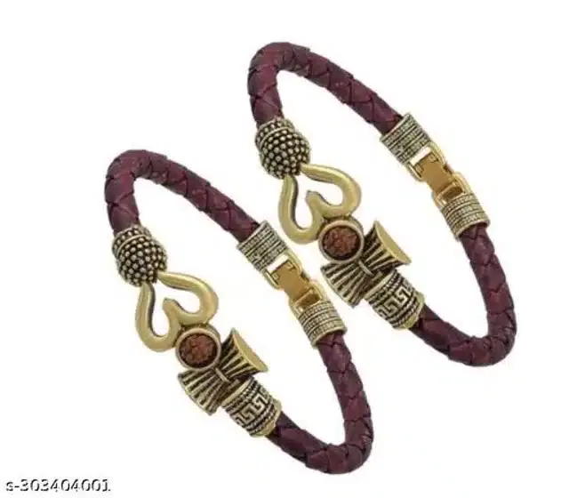 Brass Kada for Men, Pack of 2 (Brown)