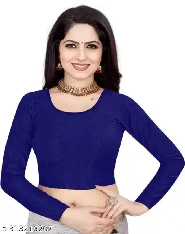 Full Sleeves Blouse for Women (Royal Blue, 28)