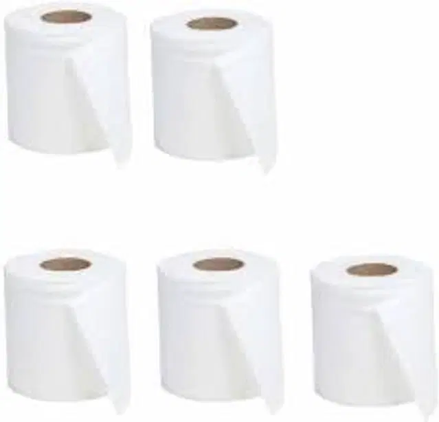 Toilet Paper Rolls, White, Pack of 5