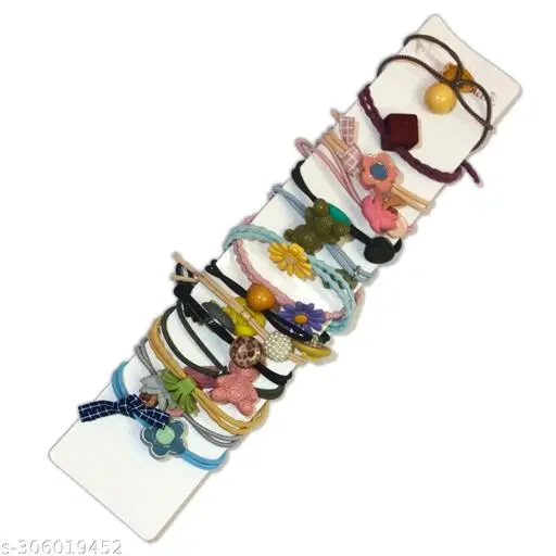Rubber Band Scrunchies for Women (Black, 3 Pcs)