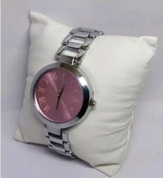 Analog Watch for Women (Pink & Silver)
