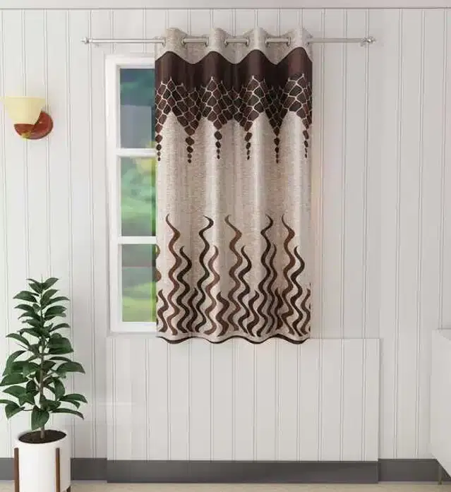 Window Curtain, Brown, 4X5 Feet