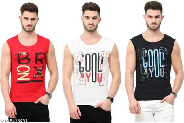 Cotton Vests for Men, Pack of 3 (Multicolor, XS)