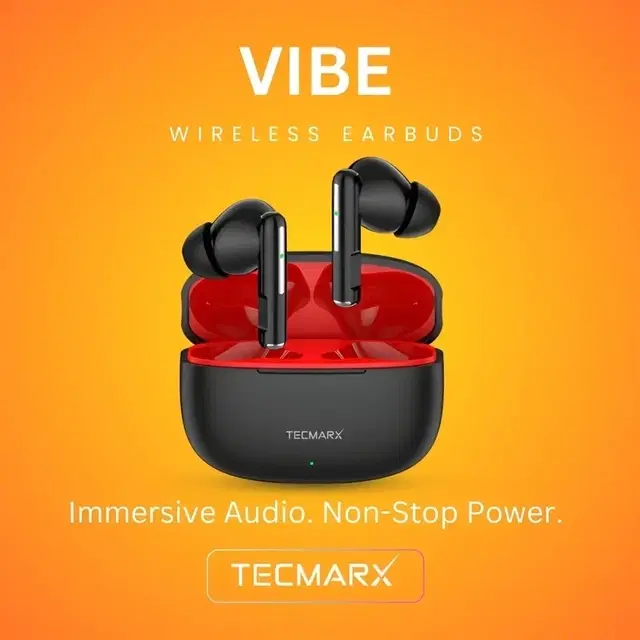 TecMarx Vibe | Wireless Earbud With Deep Bass & Comfortable Fit | IPX 4 Water Resistant | 30-hour playtime