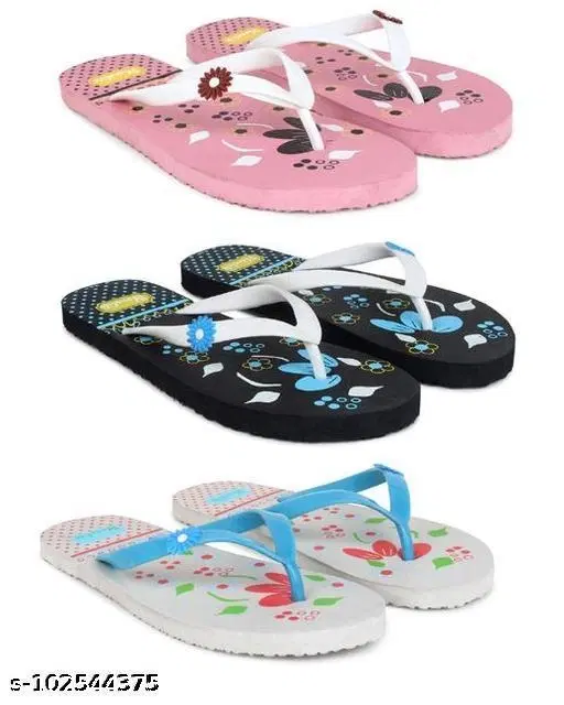 Slippers for Women, Multicolour, Pack of 3 (5)