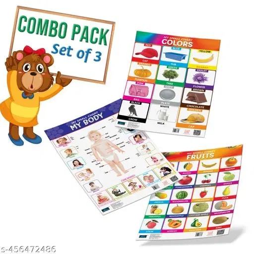 Bookford Publications My small chart Fruits, My Body & Colors (Set of 3)